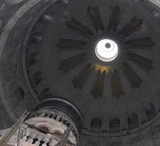 26.1.2008 - Jeruzalém, chrám Božího hrobu, strop nad kaplí s hrobem.