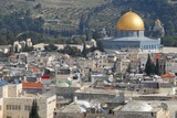 27.1.2008 - Jeruzalém, chrámový pahorek s Dómem kamene viděný z věže Davidovy citadely.