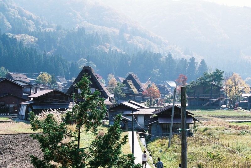 Shirakawa-go, pohled na vesnici