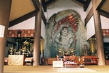 Tsurugi, chrám Ikkan-ji, socha boha vytesaná do skály