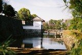 Kjóto, hrad Nijó, hradby a vodní příkop kolem paláce Honmaru