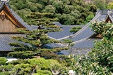 Kjóto, hrad Nijó, střechy paláce Honmaru