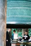Kjóto, chrám Chion-in, největší japonský zvon, nahřívání před bitím