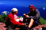 24.7. 2007 - Hókkaidó, Rishiri-zan, vrcholová svačinka (Divoká Orchidej a Tichý Půlměsíc)