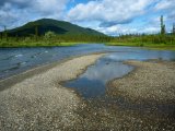 Takto vypadá začátek Big Salmon river - Velké lososí řeky.