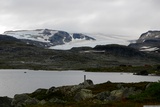 Pohled na ledovec Hardangerjøkulen.