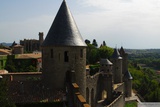Carcassonne. Pohled na hradby z citadely.