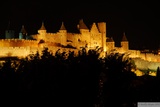 Noční pohled na Carcassonne před odjezdem.